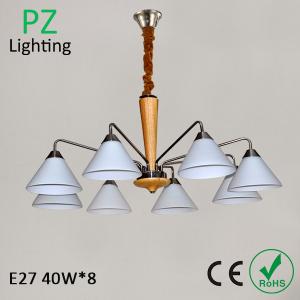China 2014 newest wooden pendant lamp glass shade chrome lighting CE/ROHS made in China factory