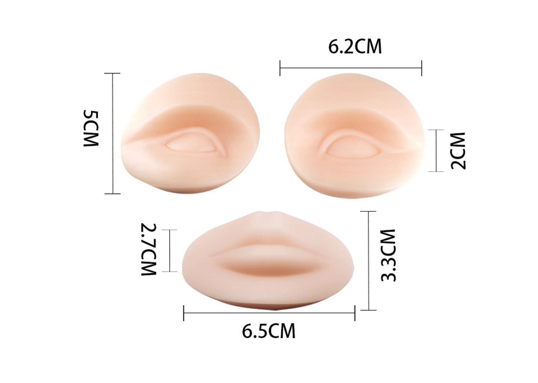 Silicone Removable Permanent Makeup Practice Skin For Mannequin Head