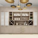 Factory Manufacturer Supplier Slatted Dining Room Cabinet Kitchen Table Laminate