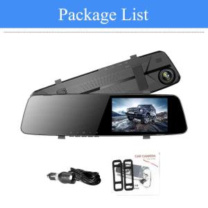 China FHD 1080P Mini Parking Monitoring Rearview Mirror Car Recorder Dual Lens Camera 5V factory