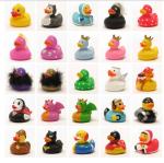 Novelty Metal Weighted Floating Rubber Ducks Blue Color / PVC Bath Toy