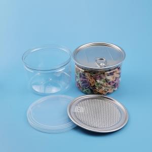 China 99mm 0.5L Sugar PET Peel Off Little Plastic Jars With Lids factory