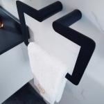 ODM Black Bathroom Towel Rings Hand Towel Holder Wall Mounted