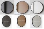 Bathroom Dressing Round Silver Glass Mirror with Tinted Black Frame and Double