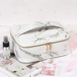 China Marble PU Leather Cosmetic Pouch Bag For Travel factory