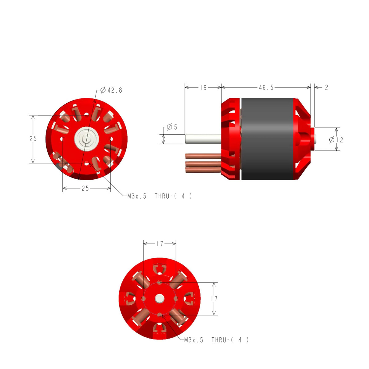 4250 Lightweight BLDC Motor For Camera Drone Racing Drone Multi Rotor Drone Electric Tool