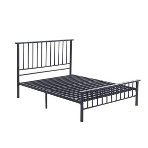 China New Design Black Metal King Single Bed , 3ft Metal Bed Frame Elegant Design factory