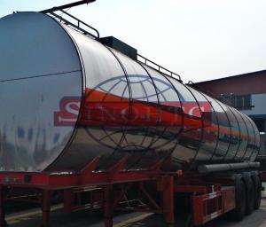 China Insulated Steel Cooking Oil Tank Trailer , 55 000 Liter Tri Axle Tanker Trailer factory