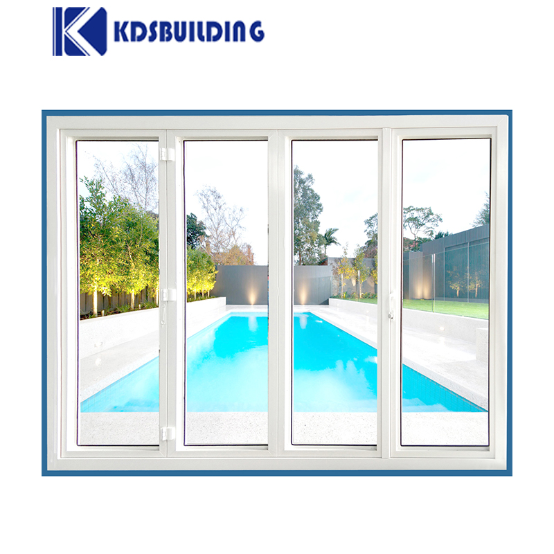 Folding PVC Decorative Door AS2047 High Speed Stack Double Glass Motor System