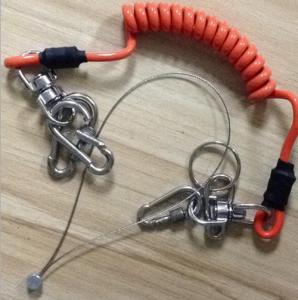 China Good Strong Carabiner Lock Coiled Lanyard Tether Protect Tools factory