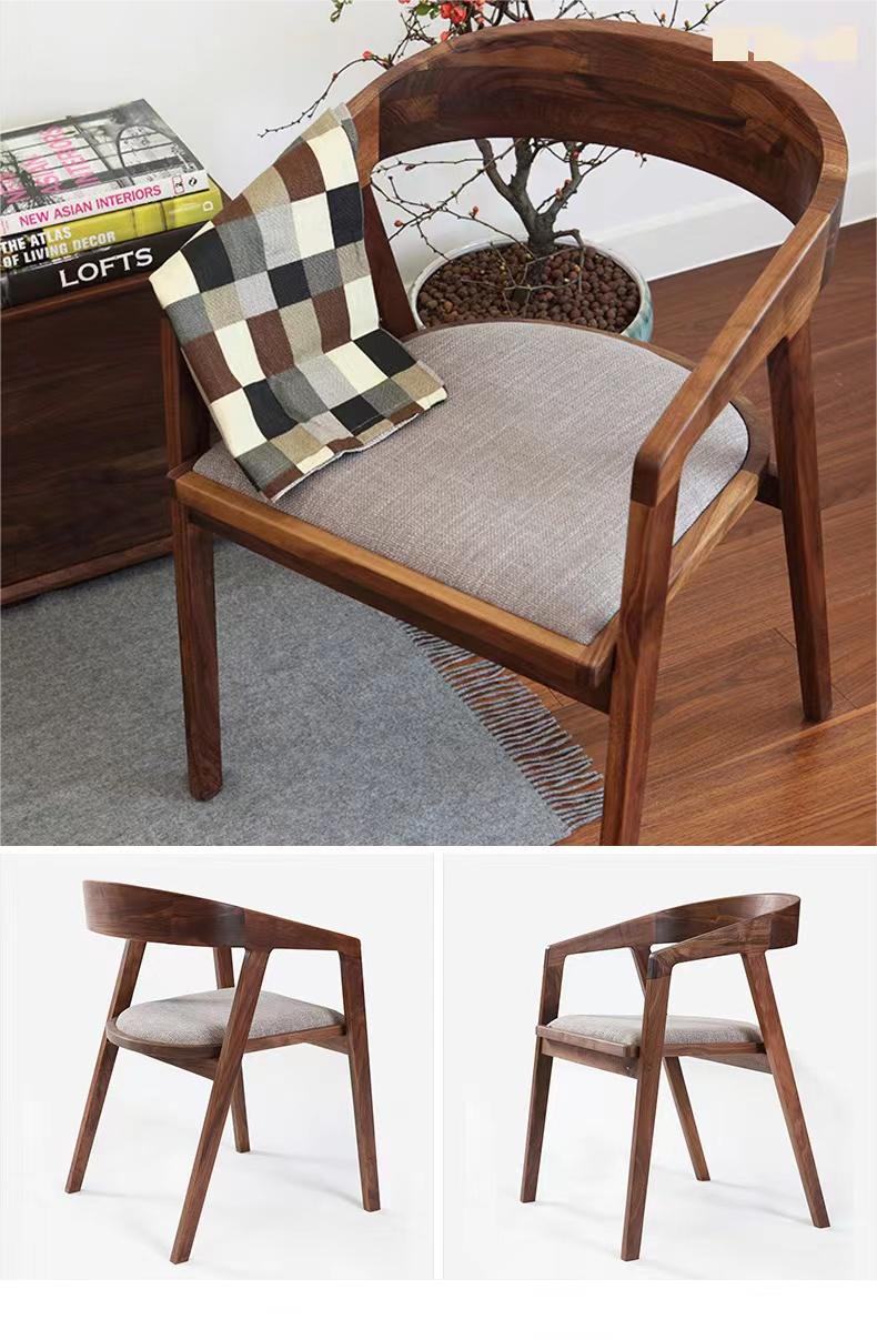 Restaurant Furniture Wooden Dining Chair Nordic Style PU / Fabric Leather Upholstered Modern Wood Chair for Restaurant