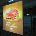 1.2m Height Indoor LED Light Box Display Stand Floor Standing Silver / Black