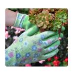 Green Bamboo Knitted Sandy Latex Gloves For Cutting And Watering The Flower