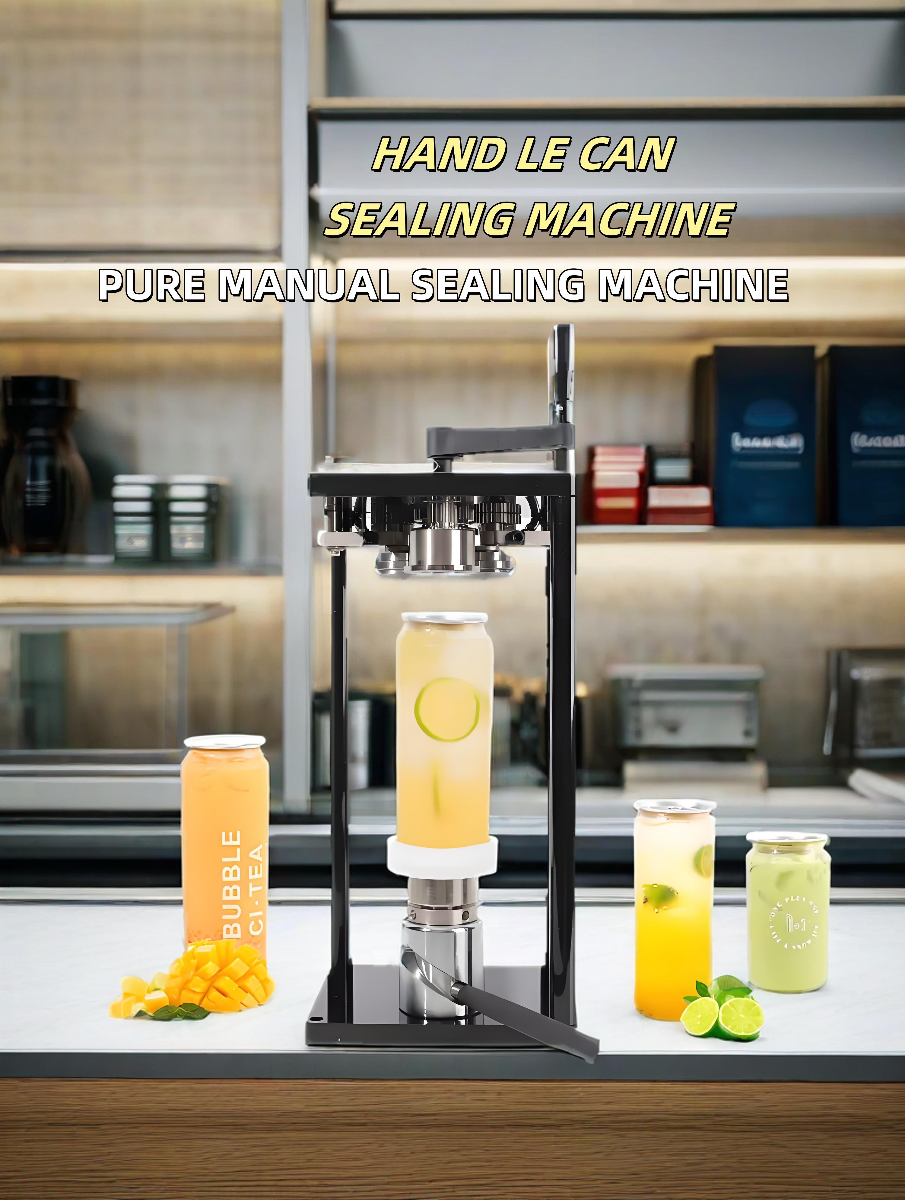 Handle Rocker PET Cans Sealing Machine for Bubble Tea Juice Soda Beer Coffee Can SeaLer With Tray