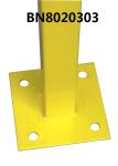 6 Feet Height Inline Heavy Duty Metal Posts With 6 X 6 Inch Mounting Base Plate