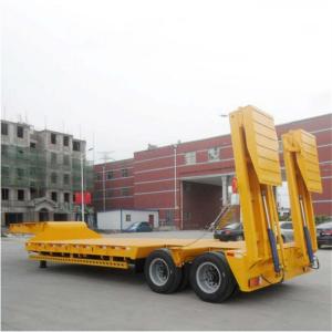 China Customizable 2-Axis 40t Automatic Ramp Low Bed Trailer for Heavy Duty Transport factory