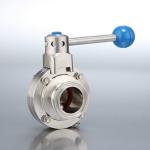 SMS Sanitary Butterfly Valves SS304 / SS316L Manual Butterfly Valve