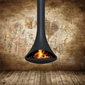 China 700mm Indoor Decorative Wood Burning Stove Hanging Suspended Steel Fireplace factory