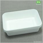 650ml Bleached Sugarcane Lunch Box With PET Lid-Disposable Bagasse Take Away
