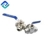 SS316 Full Bore Steel Fixed Three Way Casting Ball Valve