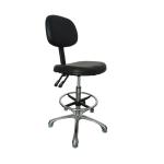 PU Antistatic ESD Safe Chairs Color Black And Blue Backrest Tilt Armrest