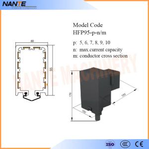 China Plastic End Feeding For HFP95 Series Enclosed Conductor Rail Poles 5,6,7,8,9,10 Max. Voltage 660V factory