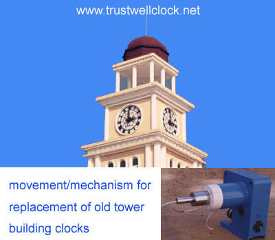 China replacement movement/mechanism for old tower church building clocks factory
