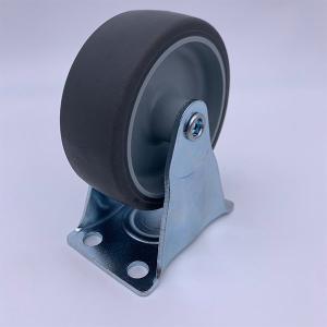 China Elastic Rubber Wheel No Noise Fixed Castor 3 Inch 75mm factory