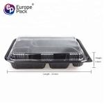 School Japanese Lunch Box Plastic 5 Compartment Food Containers Black Storage