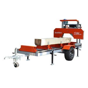 China SW26G Wood Portable Sawmill Gasoline Milling Bandsaw 480mm Wheel Dia factory