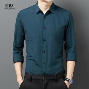 China Large Size Mens Designer Casual Long Sleeves Stretch Vertical Stripes Vintage Shirts factory