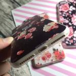 PC+TPU Silk Skin Back Cover 3D Relief Painting Retro Flowers Pattern Cell Phone