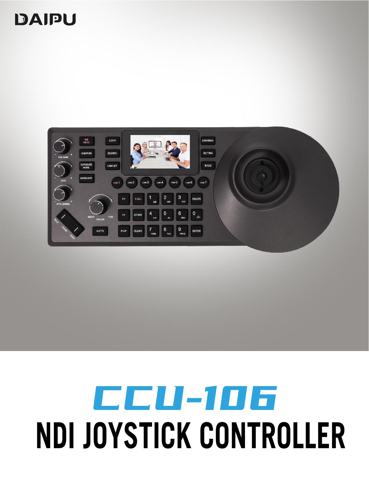 DAIPU CCU-106 NDI RS232/485/422 PTZ IP Joystick Controller for Video Live Streaming PTZ Camera