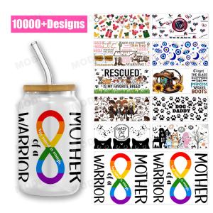 China Factory Processing Cup 3D Transfer Sticker Waterproof UV DTF Cup Wrap Transfers 16oz UV DTF Wraps Stickers For Cup factory