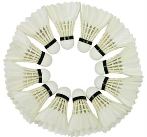 China Training Sport White Goose Feather Birdies Ball Game Shuttlecock Badminton factory