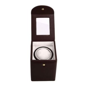 Luxury leather plastic watch box with button