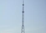 Galvanized / Painted TV / Radio Antenna Tower Steel Material 20m - 180m Height