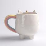 Cat 3D Printed Dolomite Ceramic Coffee Cups Mug Sustainable Eco Friendly