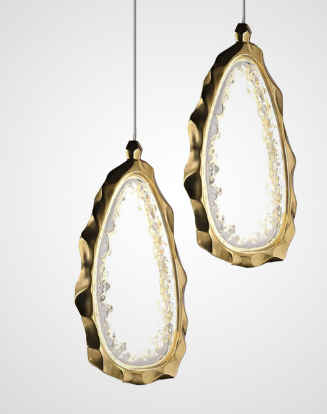 Light luxury copper ring staggered chandelier restaurant living room creative luxury decorative lamps