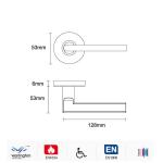 AISI304/316 brushed stainless steel door handle for interior & exterior doors