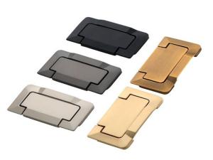 China Brush Brass Hidden Drawer Pulls Kitchen Cabinet Knobs / Closet Square 64mm Handles T Bar Pulls Furniture Fittings factory