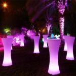 Rechargeable LED Bar Furniture , Nightclub LED Illuminated Cocktail Table
