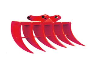 China Red Cat385 Excavator Rock Rake , Root Rake For Backhoe Multi Functional factory