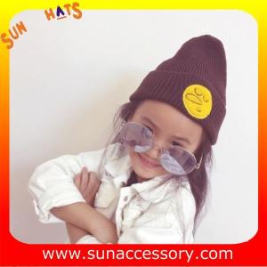 China AK170191 Sun Accessory fashion cheap winter knitted baby beanie hats for kids,MOQ only 3 pcs factory