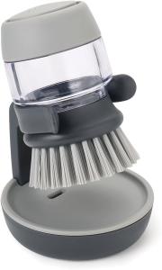 China Dishwasher Kitchen Scrub Brush With Integrated Detergent Soap Dispenser factory