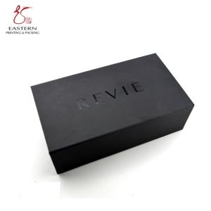 China Foldable Black 450mm Length Paperboard Packaging Box For Shoe factory