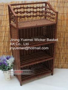 China rattan bookshelf shoe cabinet box storage holder rack layer rattan basket rattan furniture factory