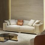 Luxury Leather Living Room Furniture Italian Fabric Sectional Sofa Set