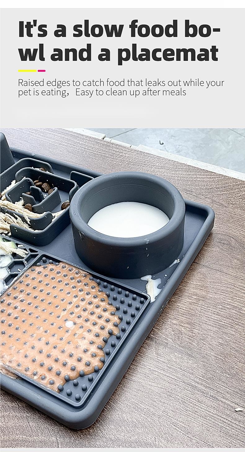 Dog Licking Mat Slow Food Bowl Food Grade Silicone With Suction Cup Pet Bowl