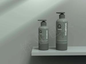 China PETG Material Square Male Plastic Shampoo Bottle 100ml 150ml With Light Gold Cap factory